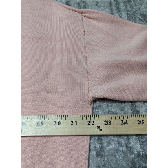 Isaac Mizrahi Live! Open Front Cardigan Sweater Women Size M Pink Flutter Hem - Picture 11 of 13